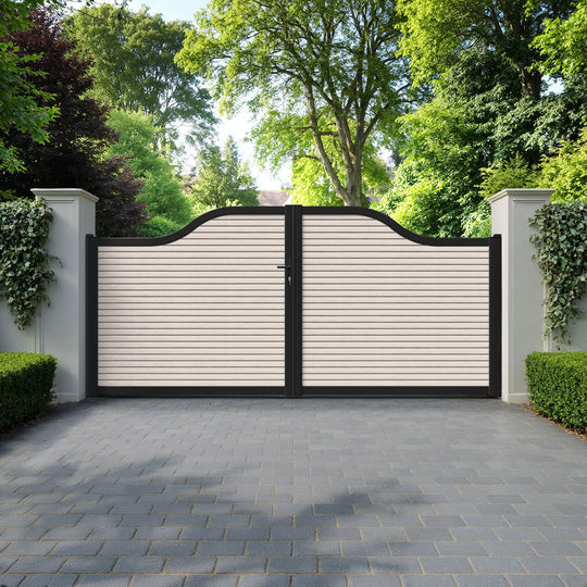 Hudson Mid Stone Curved Top Driveway Gate