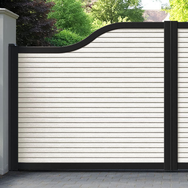 Hudson Light Stone Curved Top Driveway Gate