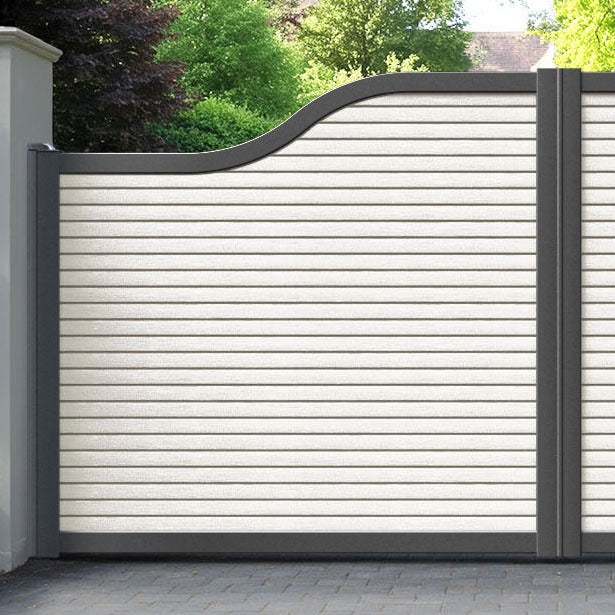 Hudson Light Stone Curved Top Driveway Gate
