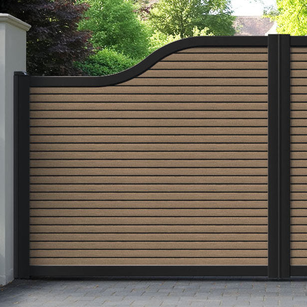 Hudson Teak Curved Top Driveway Gate