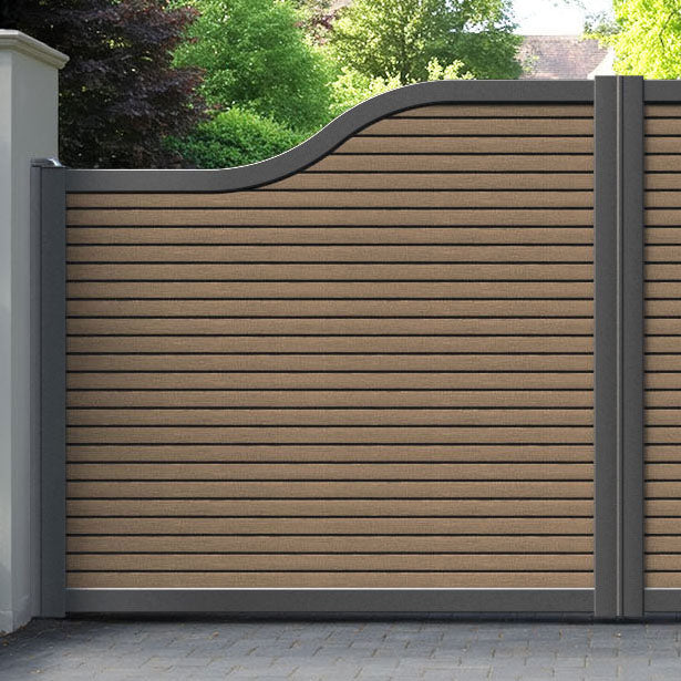 Hudson Teak Curved Top Driveway Gate