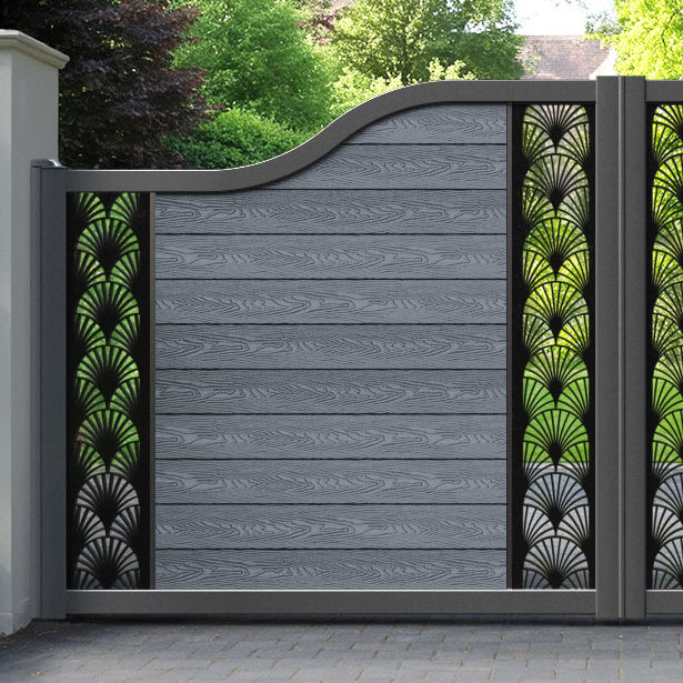 Classic Laurel Curved Top Driveway Gate - Anthracite - Middle & End Screen