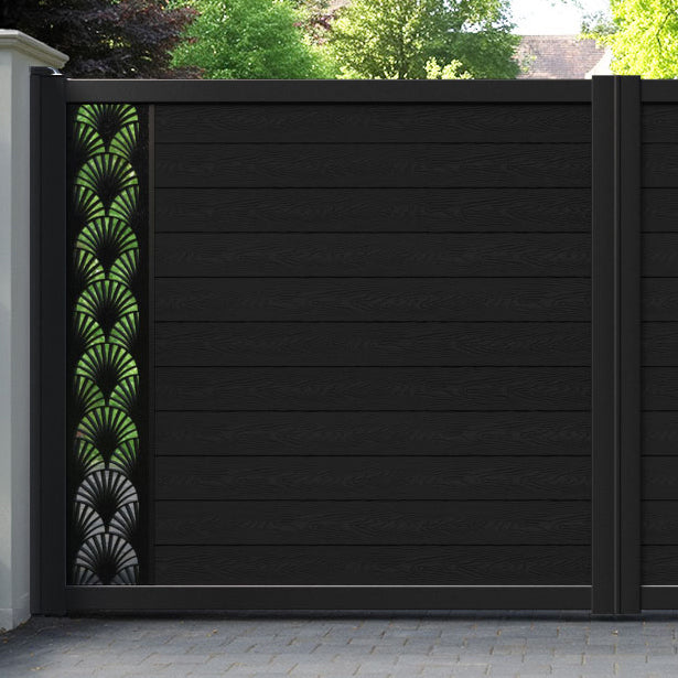 Classic Laurel Straight Top Driveway Gate - Black - End Screen