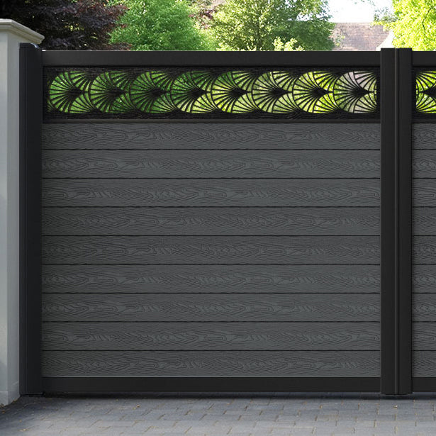 Classic Laurel Straight Top Driveway Gate - Dark Grey - Top Screen