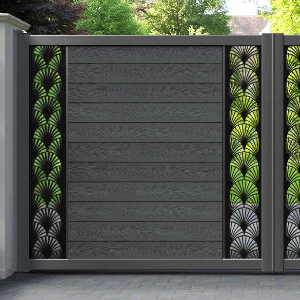 Classic Laurel Straight Top Driveway Gate - Dark Grey - Middle & End Screen
