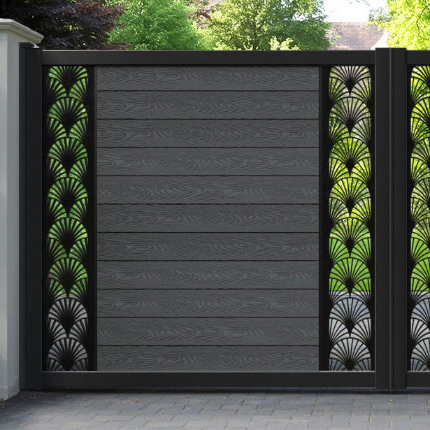 Classic Laurel Straight Top Driveway Gate - Dark Grey - Middle & End Screen