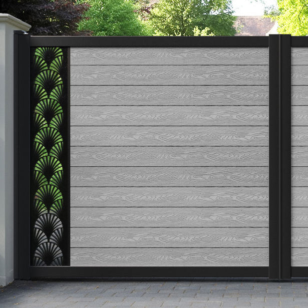 Classic Laurel Straight Top Driveway Gate - Light Grey - End Screen