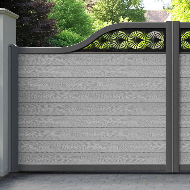 Classic Laurel Curved Top Driveway Gate - Light Grey - Top Screen
