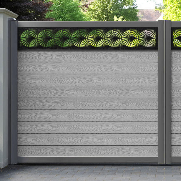 Classic Laurel Straight Top Driveway Gate - Light Grey - Top Screen