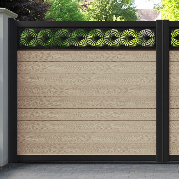 Classic Laurel Straight Top Driveway Gate - Light Oak - Top Screen