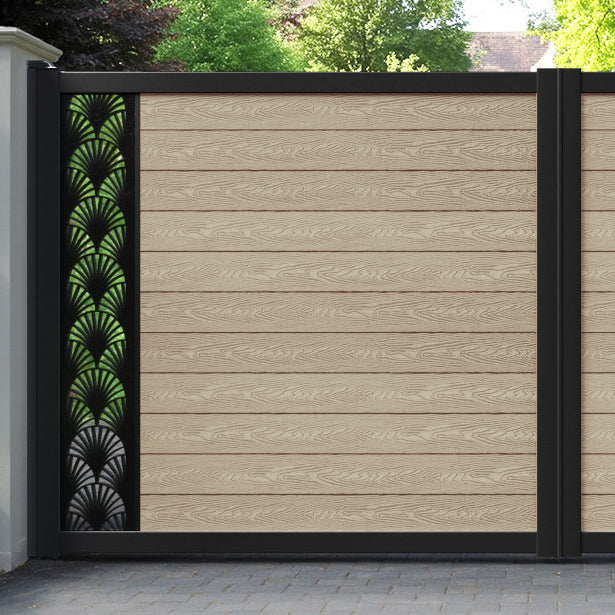Classic Laurel Straight Top Driveway Gate - Light Oak - End Screen