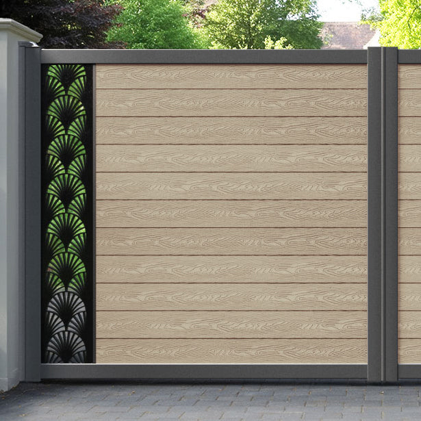 Classic Laurel Straight Top Driveway Gate - Light Oak - End Screen