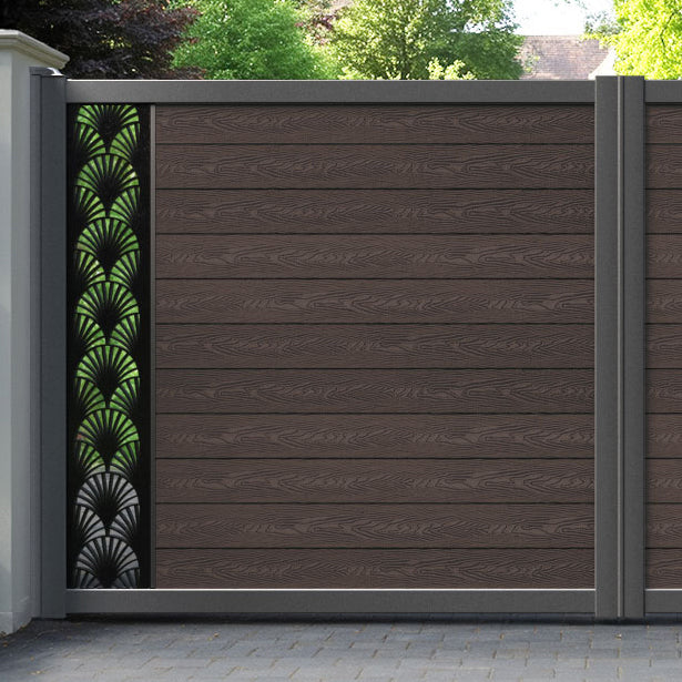 Classic Laurel Straight Top Driveway Gate - Mid Brown - End Screen