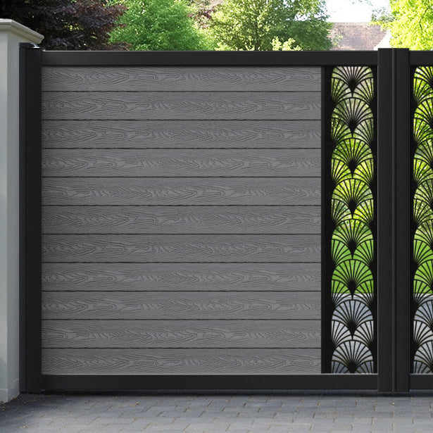 Classic Laurel Straight Top Driveway Gate - Mid Grey - Middle Screen