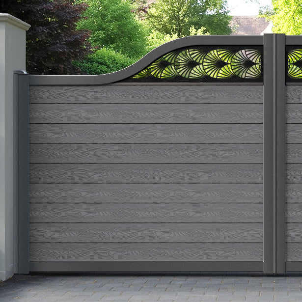 Classic Laurel Curved Top Driveway Gate - Mid Grey - Top Screen