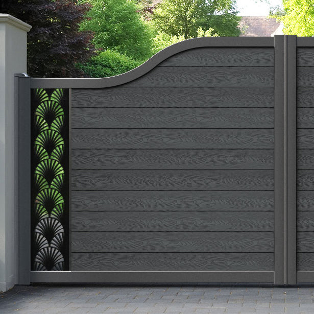 Classic Laurel Curved Top Driveway Gate - Dark Grey - End Screen