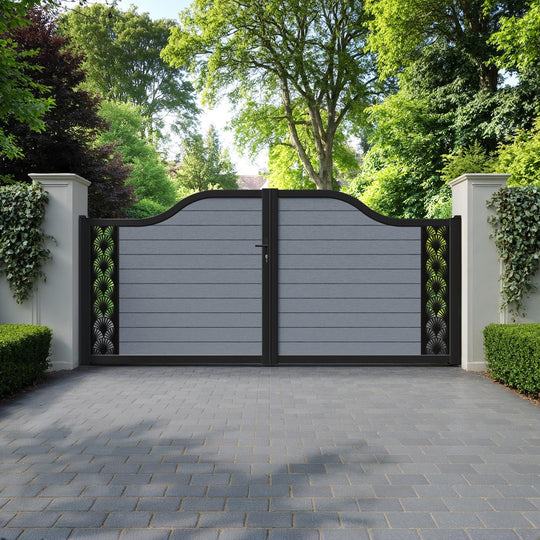 Fusion Laurel Curved Top Driveway Gate - Anthracite - End Screen
