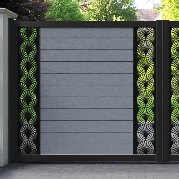 Fusion Laurel Straight Top Driveway Gate - Anthracite - Middle & End Screen