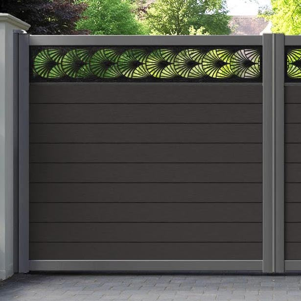 Fusion Laurel Straight Top Driveway Gate - Dark Oak - Top Screen