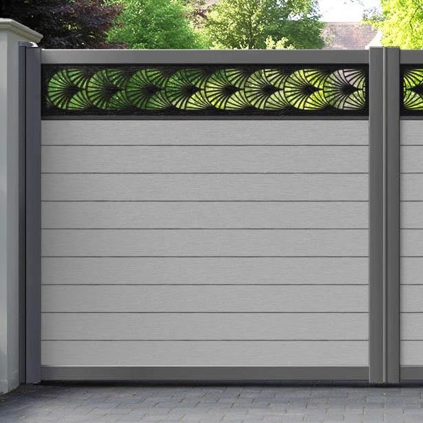 Fusion Laurel Straight Top Driveway Gate - Light Grey - Top Screen