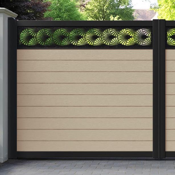 Fusion Laurel Straight Top Driveway Gate - Light Oak - Top Screen