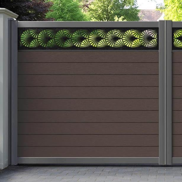 Fusion Laurel Straight Top Driveway Gate - Mid Brown - Top Screen