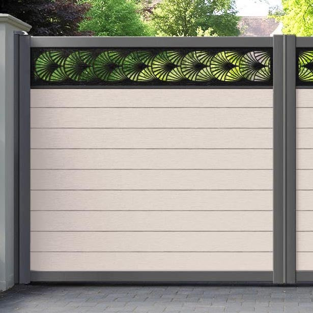 Fusion Laurel Straight Top Driveway Gate - Mid Stone - Top Screen