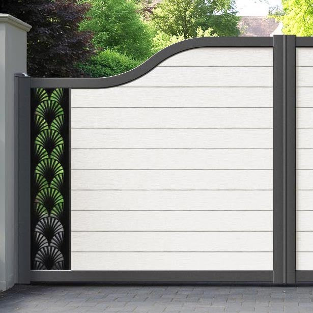 Fusion Laurel Curved Top Driveway Gate - Light Stone - End Screen