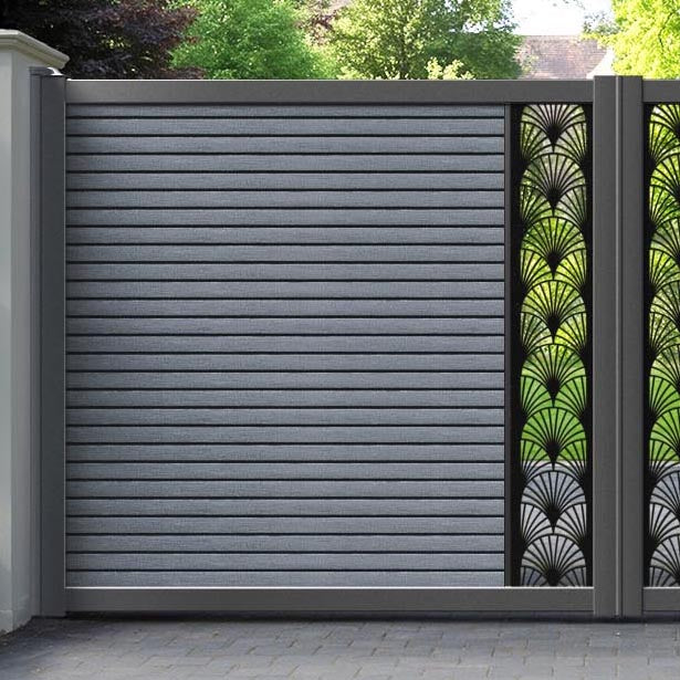 Hudson Laurel Straight Top Driveway Gate - Anthracite - Middle Screen