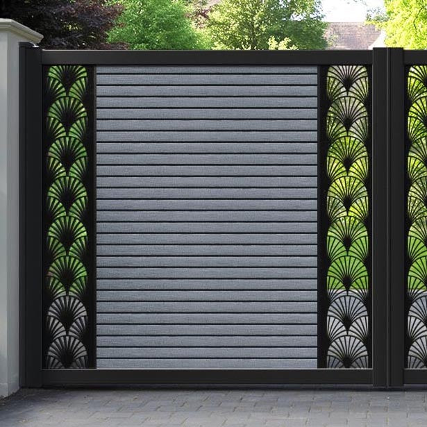 Hudson Laurel Straight Top Driveway Gate - Anthracite - Middle & End Screen