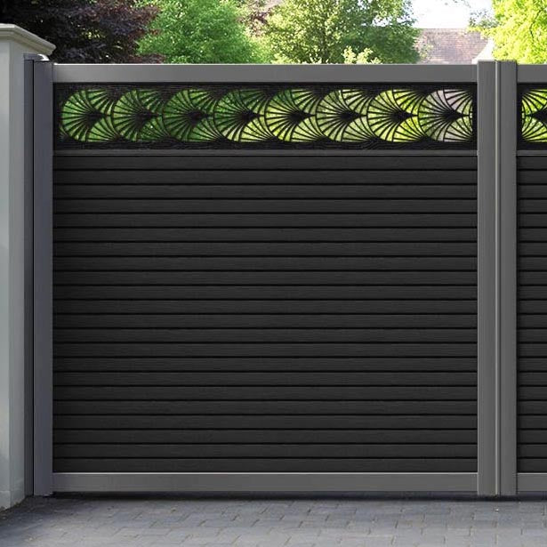 Hudson Laurel Straight Top Driveway Gate - Black - Top Screen
