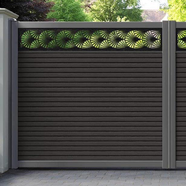 Hudson Laurel Straight Top Driveway Gate - Dark Oak - Top Screen