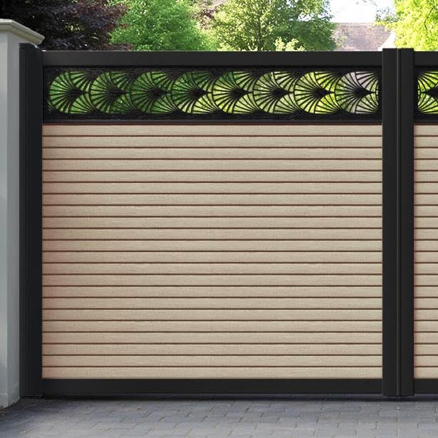 Hudson Laurel Straight Top Driveway Gate - Light Oak - Top Screen