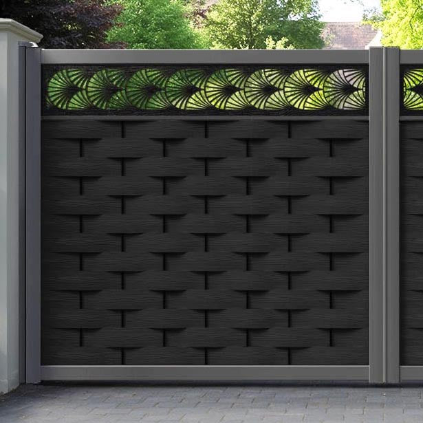 Ripple Laurel Straight Top Driveway Gate - Black - Top Screen
