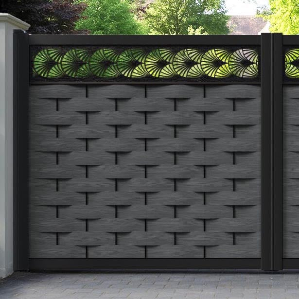 Ripple Laurel Straight Top Driveway Gate - Dark Grey - Top Screen