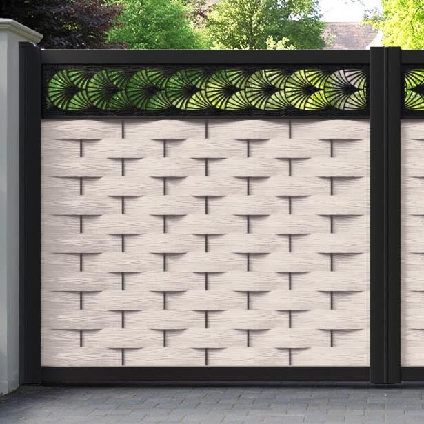 Ripple Laurel Straight Top Driveway Gate - Mid Stone - Top Screen