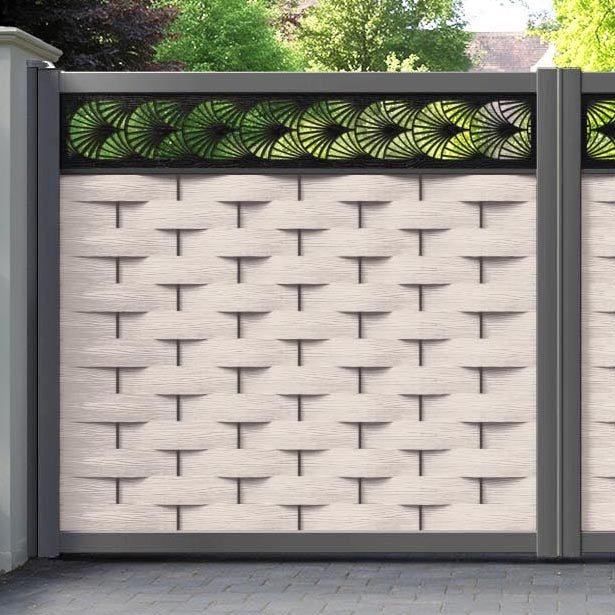 Ripple Laurel Straight Top Driveway Gate - Mid Stone - Top Screen