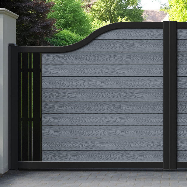 Classic Linea Curved Top Driveway Gate - Anthracite - End Screen