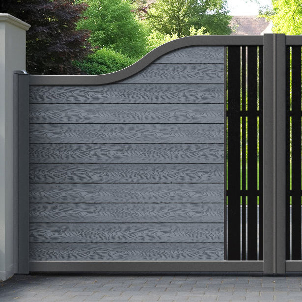Classic Linea Curved Top Driveway Gate - Anthracite - Middle Screen