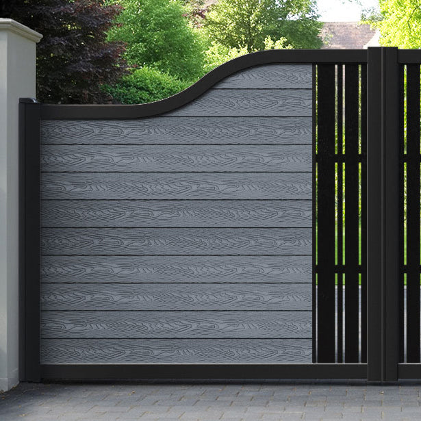Classic Linea Curved Top Driveway Gate - Anthracite - Middle Screen