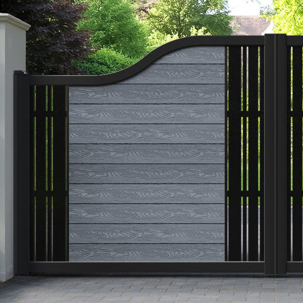 Classic Linea Curved Top Driveway Gate - Anthracite - Middle & End Screen