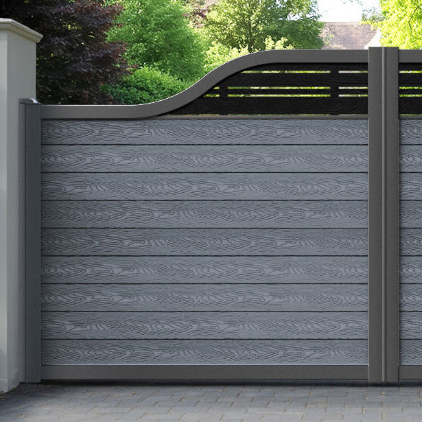 Classic Linea Curved Top Driveway Gate - Anthracite - Top Screen