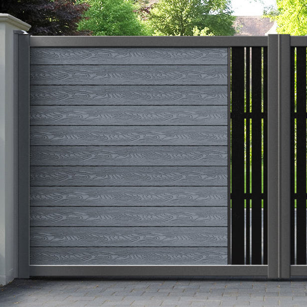 Classic Linea Straight Top Driveway Gate - Anthracite - Middle Screen