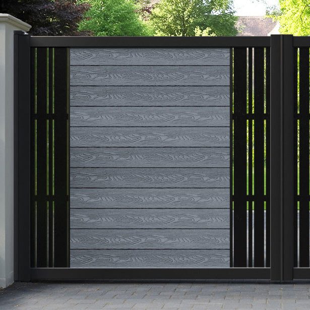 Classic Linea Straight Top Driveway Gate - Anthracite - Middle & End Screen