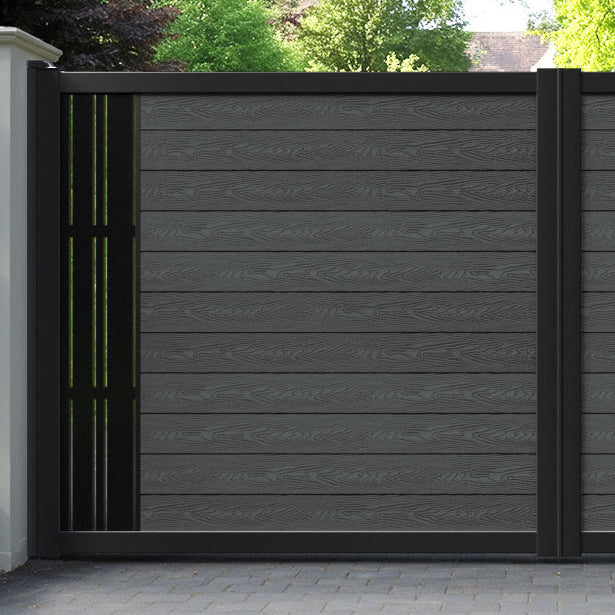 Classic Linea Straight Top Driveway Gate - Dark Grey - End Screen