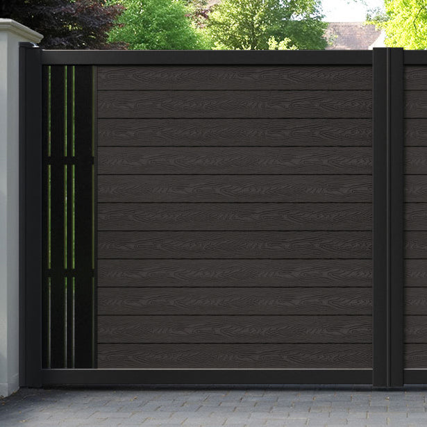 Classic Linea Straight Top Driveway Gate - Dark Oak - End Screen