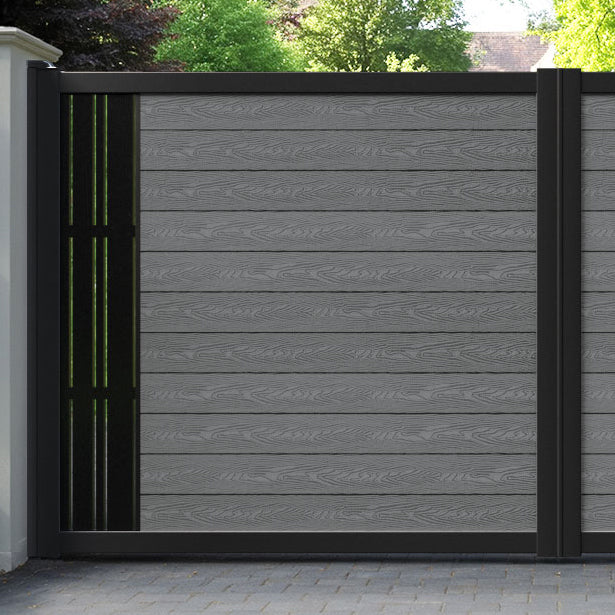 Classic Linea Straight Top Driveway Gate - Mid Grey - End Screen