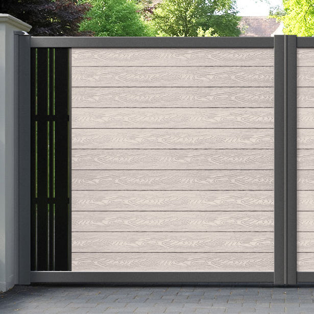 Classic Linea Straight Top Driveway Gate - Mid Stone - End Screen