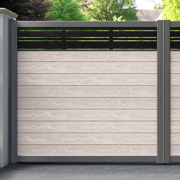 Classic Linea Straight Top Driveway Gate - Mid Stone - Top Screen
