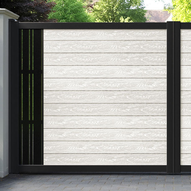 Classic Linea Straight Top Driveway Gate - Light Stone - End Screen